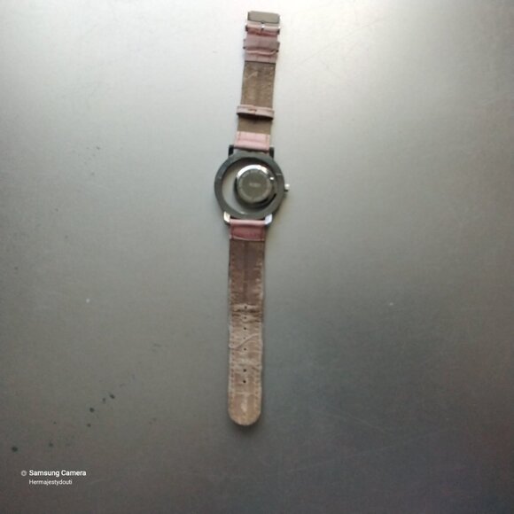 Pink & Silver Left-Handed Jimmy Crystal New York Watch Leather Band New Battery main image 6